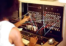 Steckfeld einer Telefonzentrale, 1975