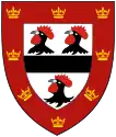 Drei Köpfe im Wappen des Jesus College (Cambridge)