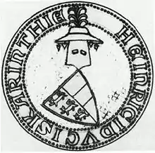 Siegel Heinrichs, Herzog von Kärnten usw. (* 1265; † 1335) aus dem Geschlecht der Meinhardiner, vom Jahre 1303