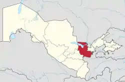 Lage des Viloyats Jizzax in Usbekistan