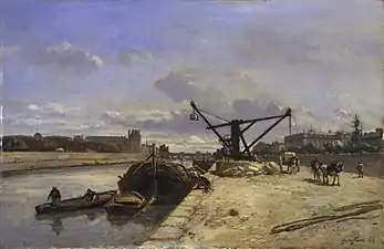 Johan Barthold Jongkind: Vue du quai d'Orsay, 1854, von der Section, die 1947 in Quai Anatole-France umbenannt wurde in Richtung Jardin und Palais des Tuileries