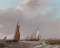 Schiffe in stetem Wind, signiert mit J.Koekkoek.JHz