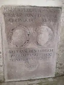 Kaspar von Schöneich († 1547), im Jahr 1603 von seinem Sohn Balthasar gesetzt (2012)