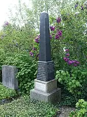 John Nevins Andrews (1829–1883), Edith Andrews (1863–1885), Joseph Harvey Waggoner (1820–1889) Grab auf dem Friedhof Wolfgottesacker, Basel