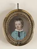 John Smart: Portrait of a boy, 1770; Wasserfarbe auf Elfenbein, 31,8×38,1 mm