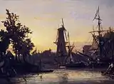 Jongkind Johan Berthold (1857): Binnenhafen Rotterdam, Privatsammlung