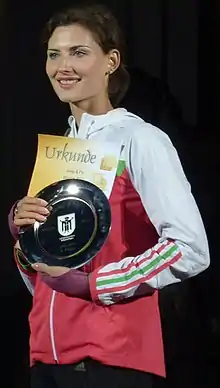 Julija PidluschnajaRang neun mit 6,57 m