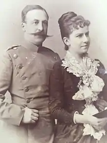 Generalleutnant Julius von Platen und seine Ehefrau Clara, geborene von Woedtke, Fotografie (um 1890)