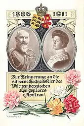 König Wilhelm II. und Königin Charlotte 1911 im Jahre ihrer Silberhochzeit