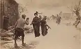 Königin Luise, Gräfin Voss auf der Flucht nach Memel 1804 (1890)