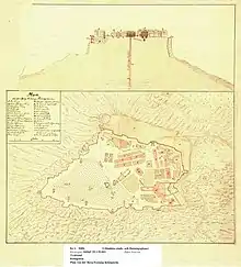 Querschnitt durch die Festung Königstein mit Burgbrunnen