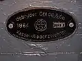 Herstellerplakette des K-Triebwagens 104