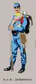 Soldat der deutschen Infanterie in Marschadjustierung