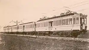 Triebwagen der Rheinuferbahn mit Dreiecksbügel (1906)