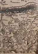 Karten-Ausschnitt von Jacques Michal und Matthäus Seutter,um 1710(Klemmbach, hier „Müllenbach“ unterhalb Rhein)