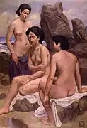 Drei Frauen am Strand, 1939