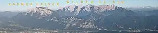 Gliederung Kaisergebirge, Ansicht aus Nordwesten