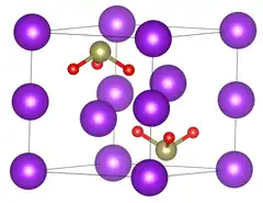 Elementarzelle von Kaliumtellurit