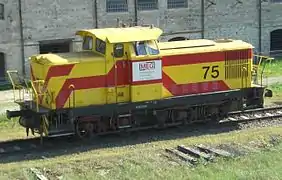 345 375-0 (MEG-Lok 75) in Rüdersdorf bei Berlin