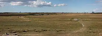 Panorama-Ansicht von Kalvebod Fælled mit Blickrichtung nach Ørestad und der City von Kopenhagen