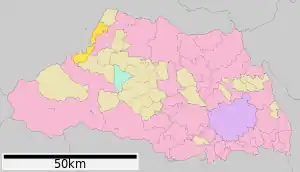 Lage Kamikawas in der Präfektur