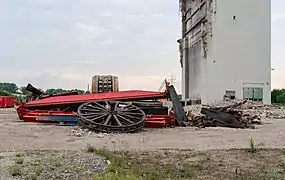 Überreste mit Seilscheibe