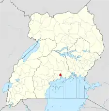Lage von Kampala innerhalb Ugandas