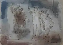 Aquarell "Winken"von Walter Kampmann vom Juli 1943