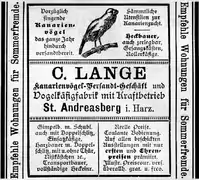 Kanarienvögel-Versandt-Geschäft C. Lange