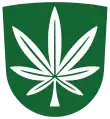 Hanfblatt im Wappen von Kanepi, Estland.