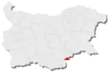 Karte von Bulgarien, Position von Kapitan Andreewo hervorgehoben