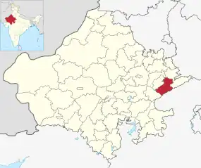 Positionskarte des Distrikts Karauli