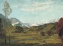 Karl Oskar Arends – Kirchgänger in Alpenlandschaft