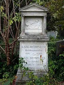 Karl Rothpletz (1814–1885), Hochbaumeister, Architekt. Grab auf dem Friedhof Wolfgottesacker, Basel