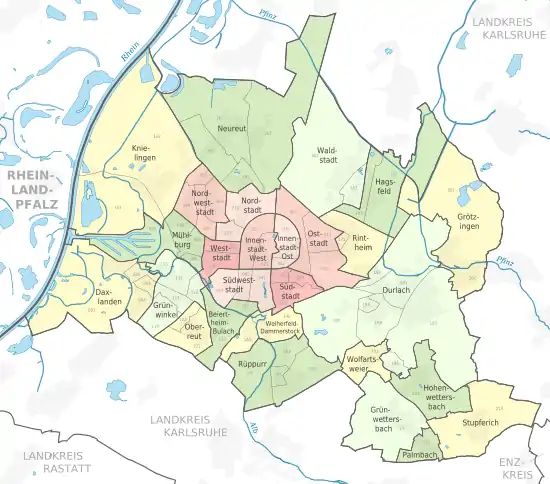 Karlsruher Stadtteile