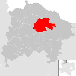 Lage der Gemeinde Karlstein an der Thaya im Bezirk  Waidhofen an der Thaya (anklickbare Karte)