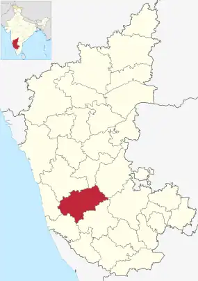 Positionskarte des Distrikts Chikkamagaluru