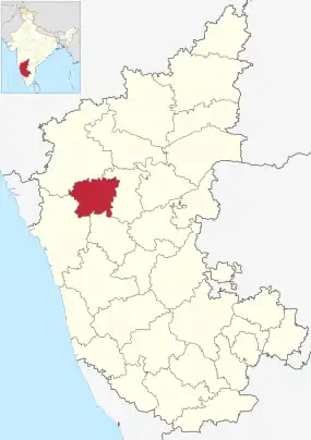 Positionskarte des Distrikts Dharwad