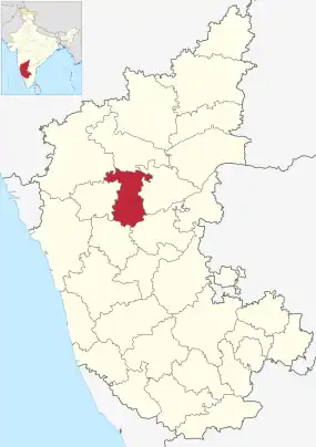 Positionskarte des Distrikts Gadag