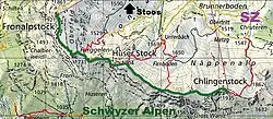 Karte des Wanderweges