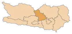 Lage des Bezirkes Feldkirchen innerhalb Kärntens