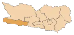 Lage des Bezirks Bezirk Hermagor im Bundesland Kärnten (anklickbare Karte)