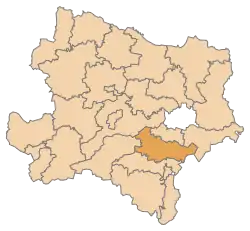 Lage des Bezirkes Baden in Niederösterreich