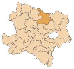 Lage des Bezirkes Hollabrunn in Niederösterreich