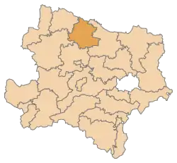 Lage des Bezirkes Horn in Niederösterreich
