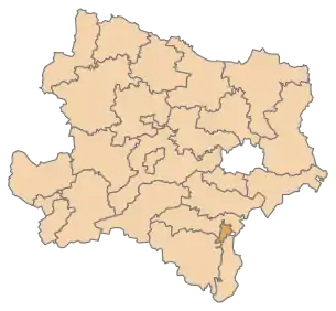 Lage des Bezirks Wiener Neustadt im Bundesland Niederösterreich (anklickbare Karte)