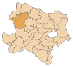 Lage des Bezirkes Zwettl in Niederösterreich