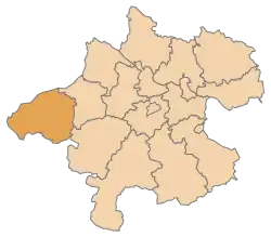 Lage des Bezirks Bezirk Braunau am Inn im Bundesland Oberösterreich (anklickbare Karte)