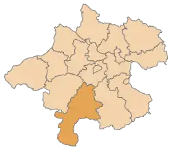 Lage des Bezirkes Gmunden innerhalb Oberösterreichs