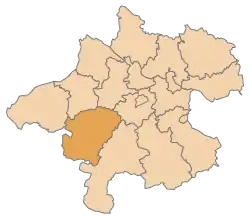 Lage des Bezirks Bezirk Vöcklabruck im Bundesland Oberösterreich (anklickbare Karte)